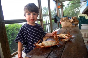 And while it's raining, the perfect time for crabs!