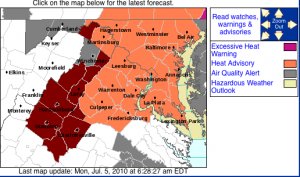 An Excessive Heat Watch begins on Wednesday for Nelson and much of the area. Click on image for more via the NWS. 