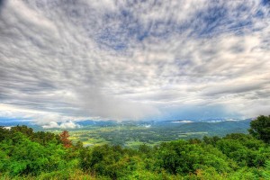 Photo By Paul Purpura : ©2010 www.nelsoncountylife.com : Skies started slowly clearing just before Wednesday evening. Paul grabbed this dramatic high definition shot looking into the Rockfish Valley from the Blue Ridge Parkway. Click to enlarge.  