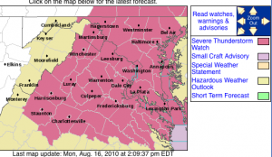 A closer view of the watch area. Click image for lates updates via NWS.
