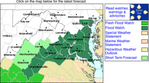 Via NWS: A Flood Watch is in effect from 6AM Wednesday morning until late Wednesday night for areas shaded in dark green. Nelson is included. Click on image for the absolute latest info from NWS. 