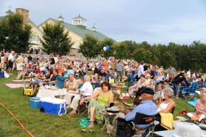 A huge crowd packed the lawn at Veritas just before dark this past Saturday. 