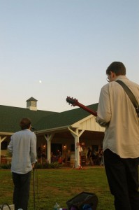 Jacabone plays as the sun set, and the near full moon was on the rise at the winery. 