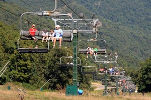 On Labor Day, people also got the rare opportunity to take a summer ride in the ski lifts over the slopes at Wintergreen Resort.