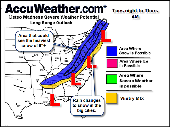Significant Winter Weather Possible By Mid Week : Updated : 1.24.11 @ 1:40PM