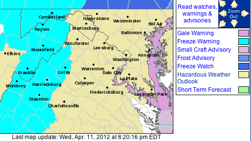 Freeze Warning From 2AM Until 9AM Thursday Morning : EXPIRED