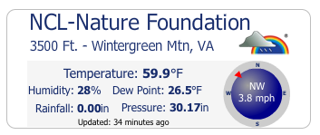 Our Wintergreen Nature Foundation Weather Station At 3500′ Feet Back Online!
