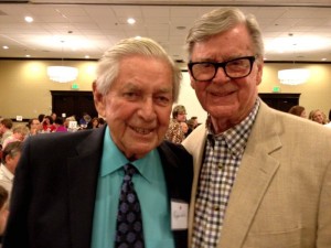 ©™2012 Nelson County Life : Photos By Woody Greenberg : Ralph Waite (L) who played John Walton stands next to Earl Hamner, Jr. (Nelson County, VA native from Schuyler) who founded and wrote the CBS television series The Waltons. Waite played Hamner's father in the television series based on his childhood experiences in Nelson County, VA. 