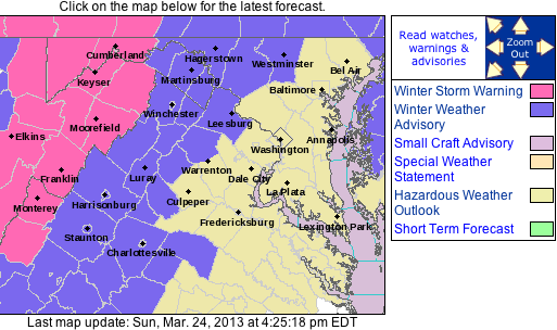 WINTER WEATHER ADVISORY : Until 6PM Monday For Much Of The Area