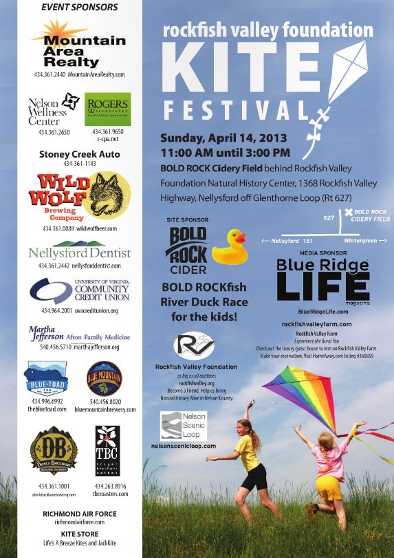 Rockfish Valley Foundation Kite Festival This Sunday April 14, 2013! Blue Ridge Life Magazine