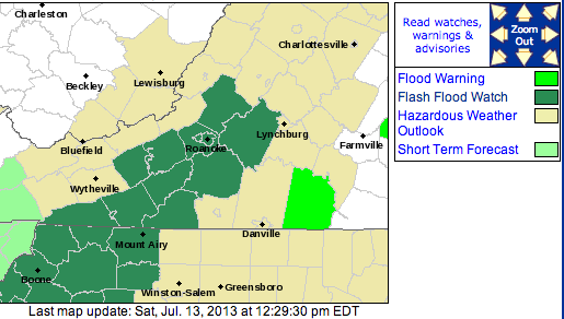 Flood Watches Continue For Limited Parts Of South Central Virginia –  ! EXPIRED !