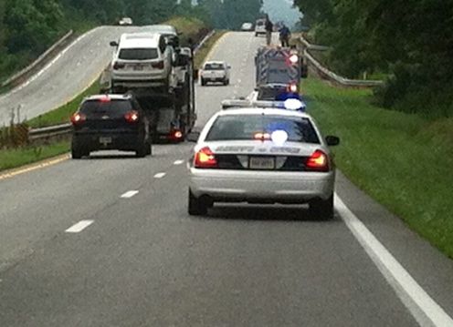 Wintergreen Fire Truck Slowly Moving Along Route 29 North –  Same Area Searched Earlier In Alexis Murphy Case