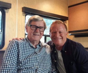 Photo Courtesy of Eric Scott: Earl Hamner, Jr (left) and Eric Scott. Scott played the TV character of Ben on the long running series, The Waltons. 