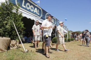 Festival goers leaving the local tent at Lockn' 2013. 