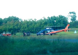 Photo By Tommy Stafford : Back in Nelson County another motorcycle crash involving a female driver sent one patient to UVa Medical Center by helicopter.