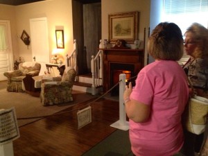 ©2013 Blue Ridge Life Magazine : Photos By Tommy Stafford : A couple of Waltons fans check out the recreated living room from the popular long running TV series on CBS in the late 70's and 80's. This past weekend the museum in Schuyler celebrated their 21st anniversary.