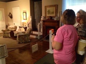 ©2013 Blue Ridge Life Magazine : Photos By Tommy Stafford : A couple of Waltons fans check out the recreated living room from the popular long running TV series on CBS in the late 70's and 80's. This past weekend the museum in Schuyler celebrated their 21st anniversary. 