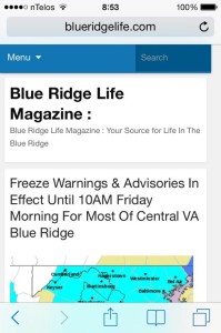 © ™2013 Blue Ridge Life Magazine : Within the past few days those of you accessing our site from your mobile devices may have notice we have the more streamlined version for smartphones!