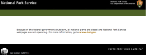 According to a message earlier in the day on Tuesday - October 1, 2013 the Blue Ridge Parkway was open for travel. However later in the day Tuesday the NPS site had an unavailable message displayed above. 