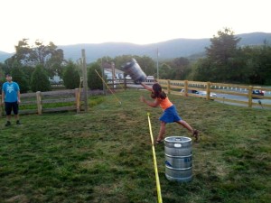 ©2013 Blue Ridge Life Magazine : Though she didn't come in first, BRLM Publisher Yvette Stafford tried her hand at the annual keg toss held this past Wednesday at Blue Mountain Brewery in Afton, VA. It's part of their week long Oktoberfest that continues through Sunday - October 6, 2013