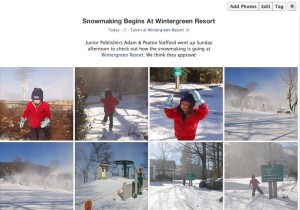 To see more photos from the first full day of snowmaking at Wintergreen, click on our Facebook album in the above photo. 
