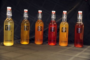 Several varieties of Kombucha made at Barefoot Bucha.