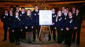 Photo Courtesy of Nelson FFA: The entire Nelson County Convention delegation at the recent National Future Farmers of American convention held in Louisville, KY. Some members of the delegation placed first in the nation. 
