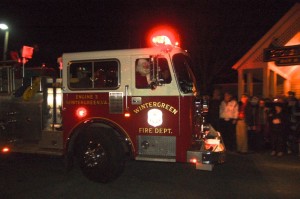 Santa arrived in style a few nights ago at Stoney Creek in Nellysford, VA. The Wintergreen Fire Department gave him a ride in one of their fire trucks. 
