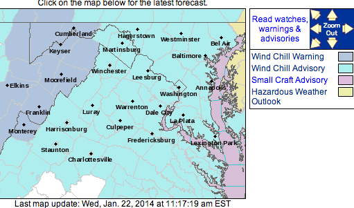 Wind Chill Advisory Continues Until Noon Wednesday