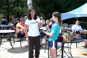 BRL Publisher Yvette Stafford helps hand out some of the prizes and swag at the end of the race. 