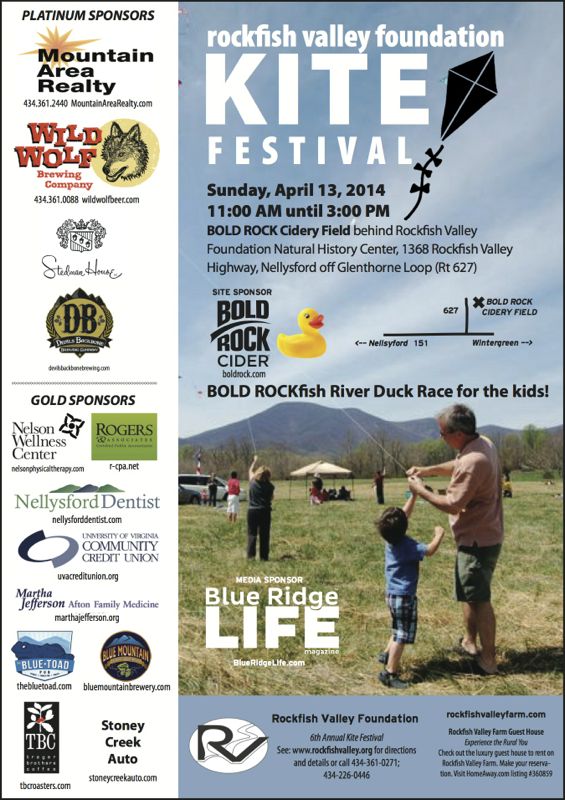 Rockfish Valley Foundation Kite Festival This Weekend : Sunday – April 13, 2014