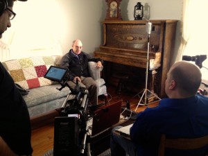 BRL writer / photographer Woody Greenberg is interviewed by crews shooting a biography on the life of Earl Hamner. Woody has been a longtime friend of Earl's for decades. He's also very active in the Nelson Museum of Rural History. 