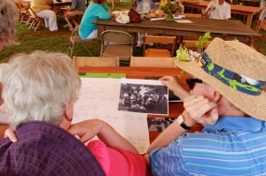 Massie descendants look over memorabilia during the family reunion held Saturday - June 28, 2014 at Pharsalia in Tyro, VA.   