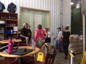 Photo By Yvette Stafford : Folks from several area breweries were on hand Tuesday afternoon in Colleen for a special collaborative brew that will be released in the future. Wild Wolf, Blue Mountain Barrel House, Devils Backbone and Starr Hill all participated. 