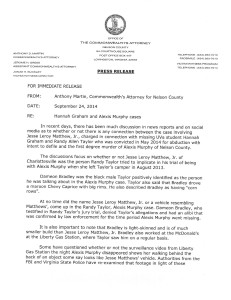 The first page of the release from CA Martin's office. Click on image to enlarge. 