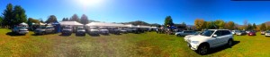 This panoramic view of the market grounds in Nellysford shows all of the activity at the final day of the market this past Saturday 10.25.14