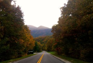 ©2014 Blue Ridge Life : Photos By Tommy Stafford : Heading down Route 664 from the Blue Ridge Parkway near the entrance to Wintergreen Resort the fall color seen on Three Ridges are breathtaking. 