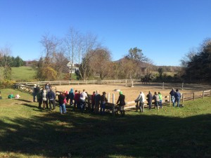 People watch one of several demonstrations put on at the Rodes Farm Open House held - Sunday  - November 2, 2014 
