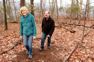 But the biggest reason Clint comes to Wintergreen is to get down time from the hustle and bustle of the TV news analysis and an aggressive speaking circuit he keeps. Above Clint and his wife Dianne enjoy a hike along the AT not too far from their home at Wintergreen.  