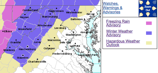 Winter Weather Advisory For Areas Near and NW Of Blue Ridge Parkway : 4AM To 1PM Saturday