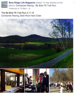 On Saturday, Corkscrew Racing also held their Be Bold Rock 7K Trail Run at Bold Rock Hard Cider. BRLM is a proud sponsor  of the Corkscrew Racing series. 