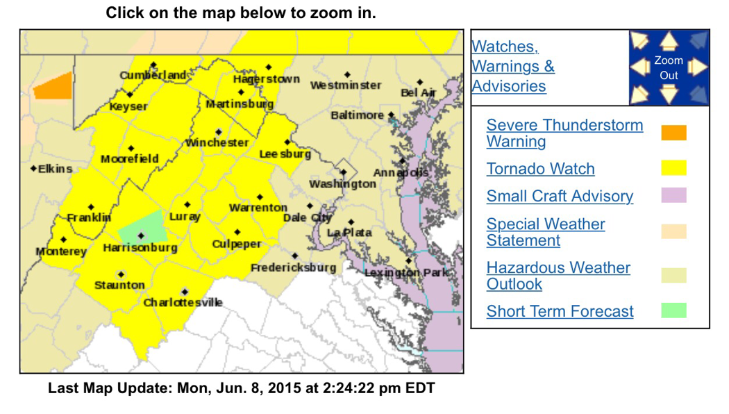 Tornado Watch Until 8 PM Monday For Much Of Area – CANCELED