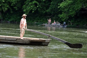 ©2015 Blue Ridge Life Magazine : Photos By Paul Purpura : Brian Roberts of Nelson County guides his Rockfish Runner carefully down the James River as part of the 30th annual Batteau Festival that took place from June 19 to June 27, 2015.