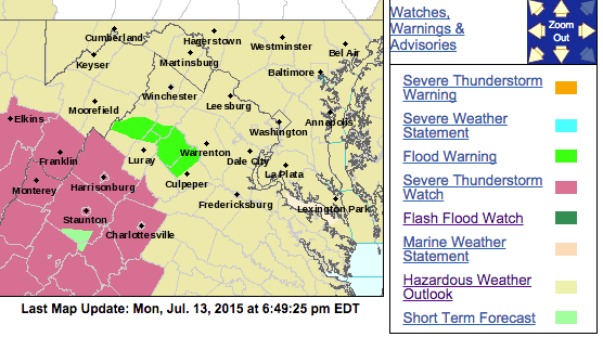 Severe Thunderstorm Watch Continues For Portions Of South Central Virginia Blue Ridge  (EXPIRED)
