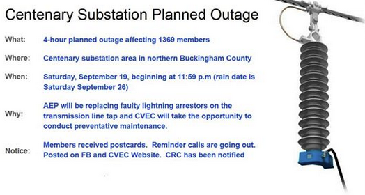 Buckingham : Planned Power Outage For Saturday Night – September 19, 2015