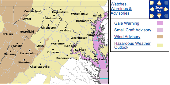 Wind Advisory For Some Areas Of The Central Virginia Blue Ridge Until Early Wednesday Afternoon