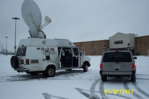 One of Doug's original satellite uplink trucks back in 2002. I would often meet him to do live broadcast from his truck. On this day it was for The Weather Channel in Cookeville, TN. 