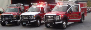 Photo courtesy of Wintergreen Fire & Rescue :  Faber, Montebello, and Lovingston Fire Department new “Attack Pumpers” Gladstone Fire Engine photo unavailable.
