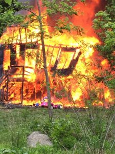 Photo courtesy of Lovingston Volunteer Fire Department : This house fire totally destroyed the home on Mayswood Lane Monday - May 16, 2016. 