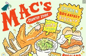 Illustration / photo courtesy of Hawk Krall & saveur.com : Mac's Country Store recently got some pretty neat recognition for their fried chicken. 